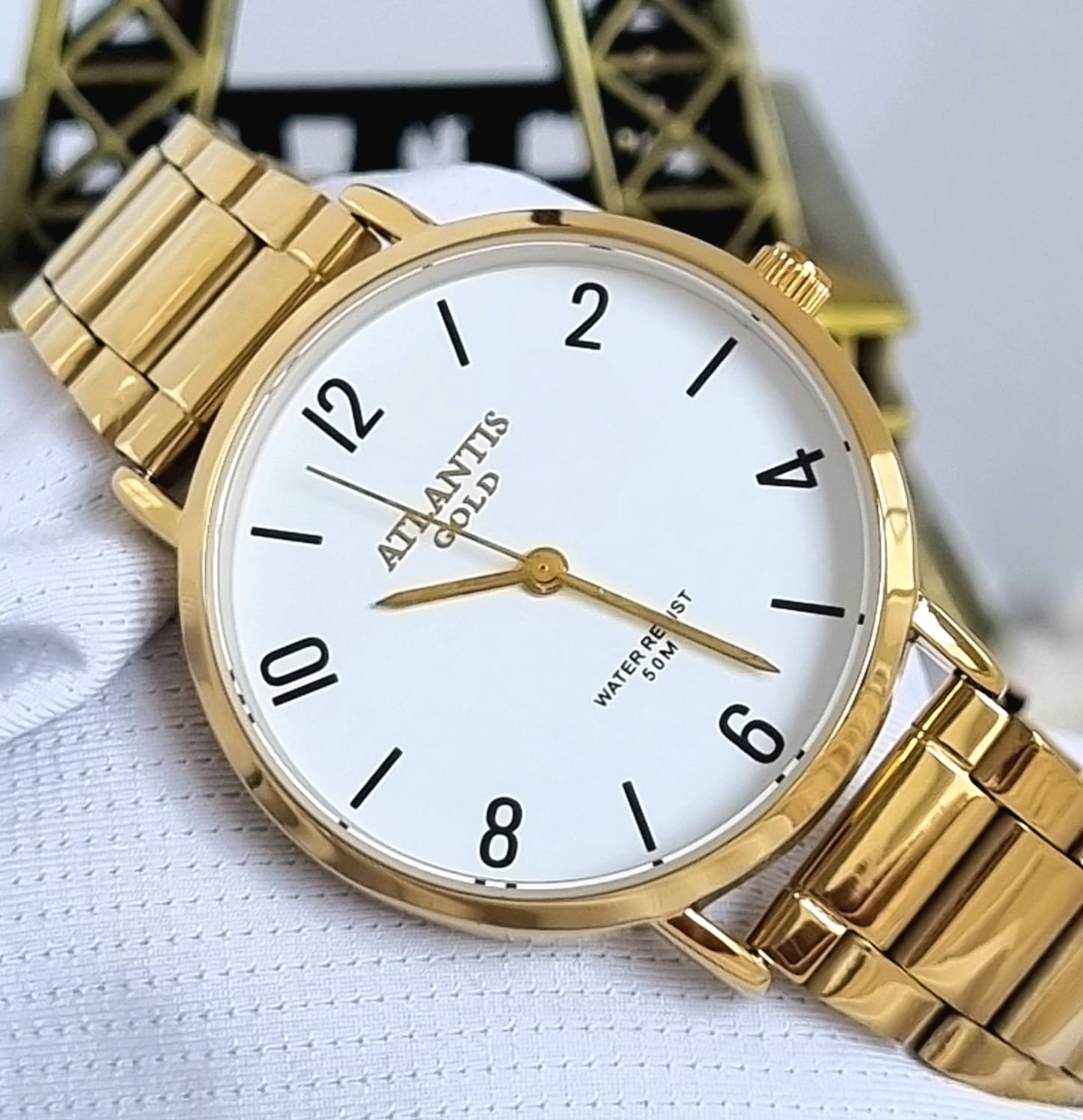 Relógio Banhado a Ouro Atlantis Gold G6222P Kit