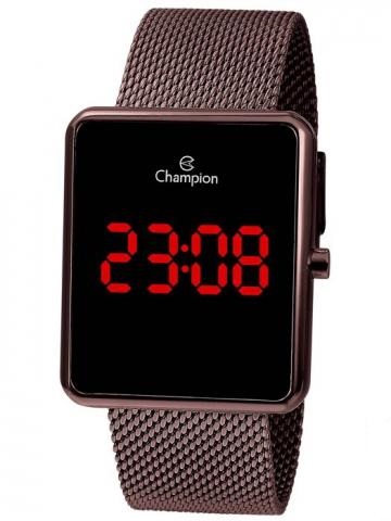 Relógio Champion Quadrado Digital Chocolate CH40080R