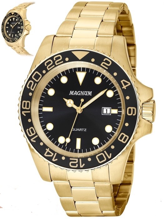 Relógio Magnum Masculino Dourado MA32934U