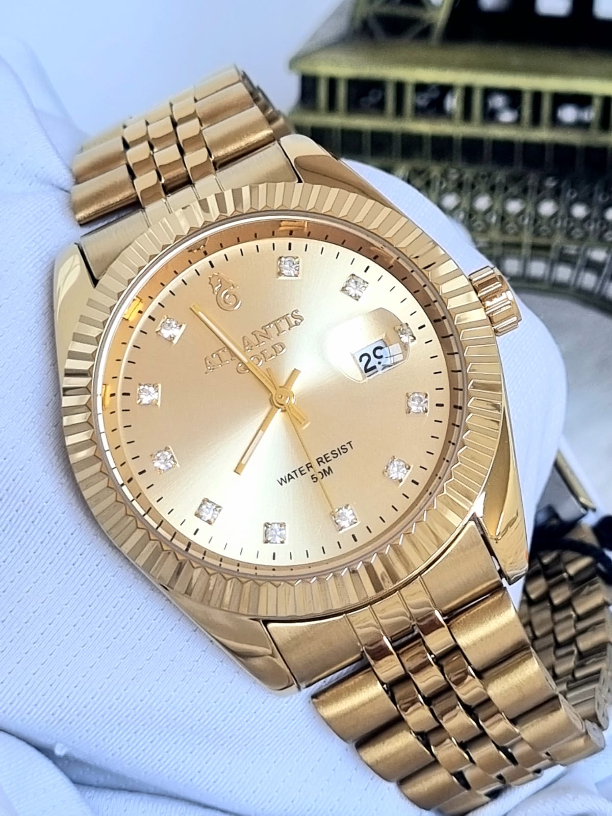Relógio Feminino Atlantis Misto Fundo Dourado Liso - Cópia (1)