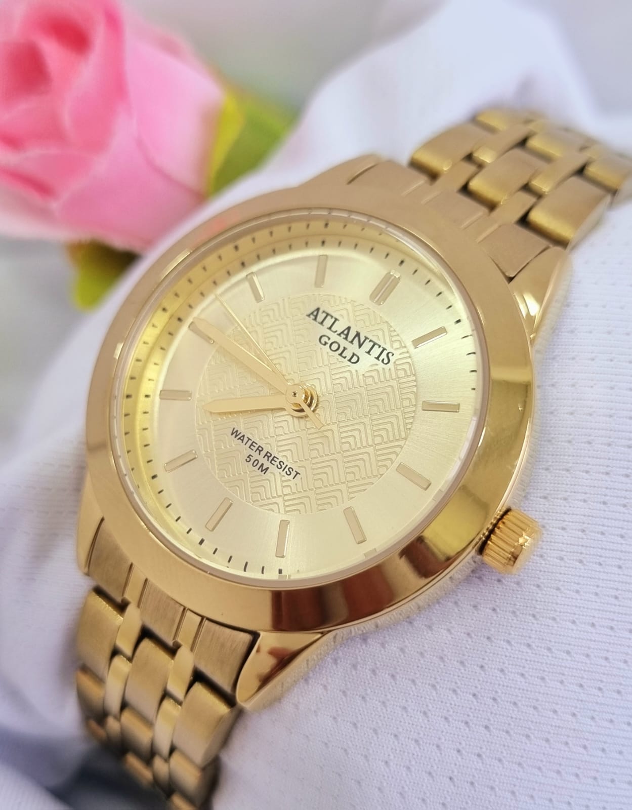 Relógio Banhado a Ouro Atlantis w2001