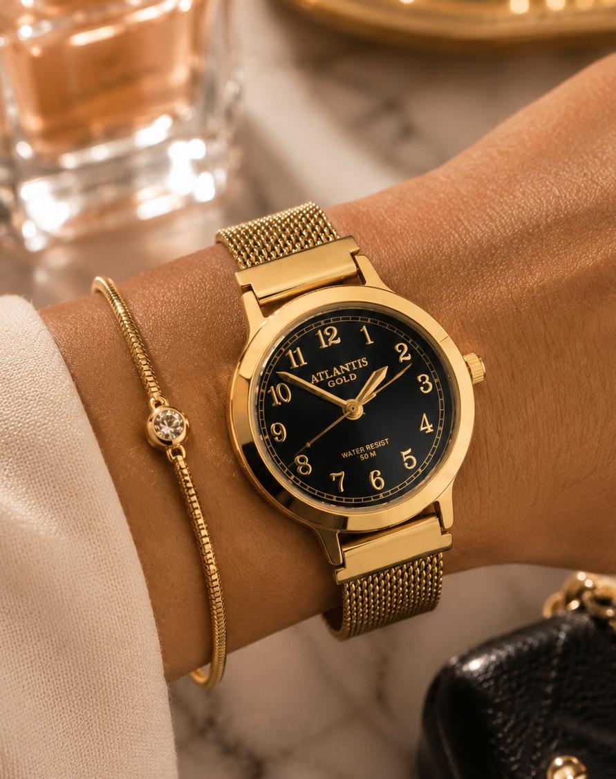 Relógio Banhado a Ouro Atlantis Gold W8117