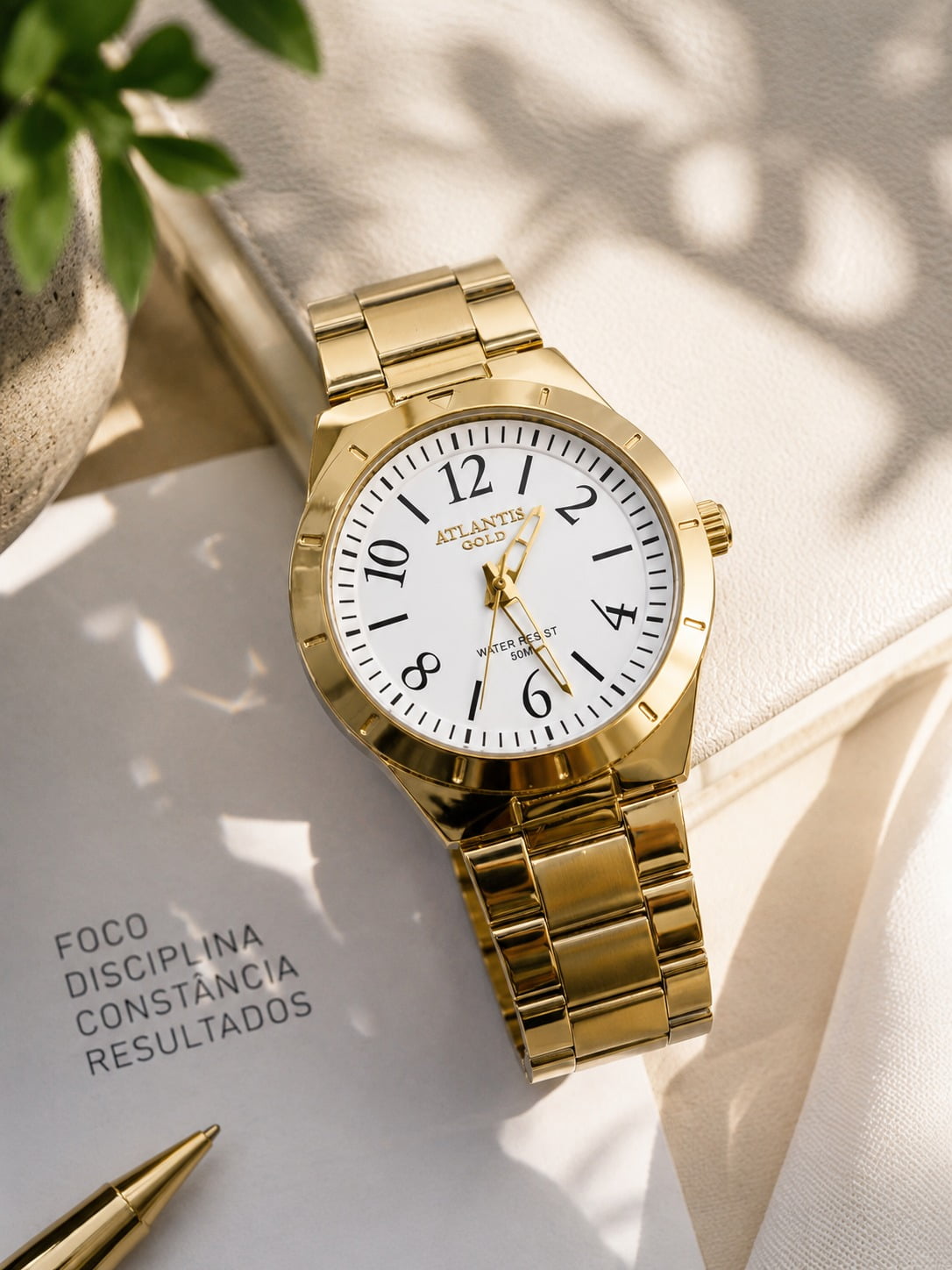 Relógio Masculino Dourado A3128DN