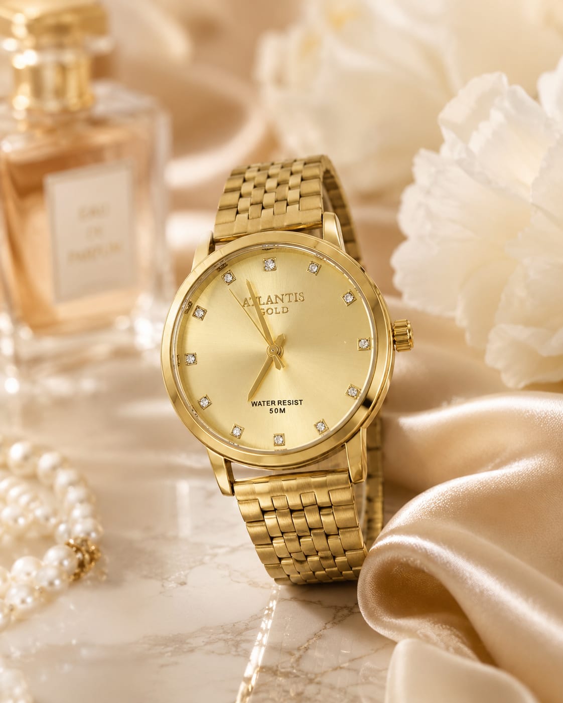Relógio Atlantis Dourado Feminino B2006DC