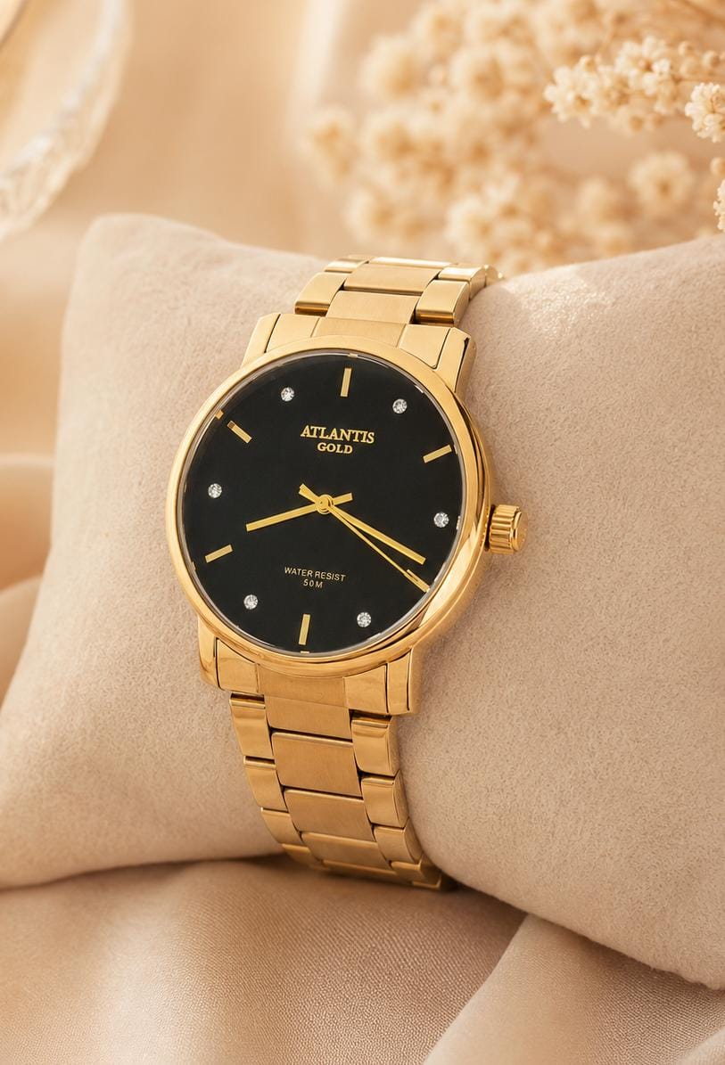 Relógio Atlantis Dourado  Feminino G2004P