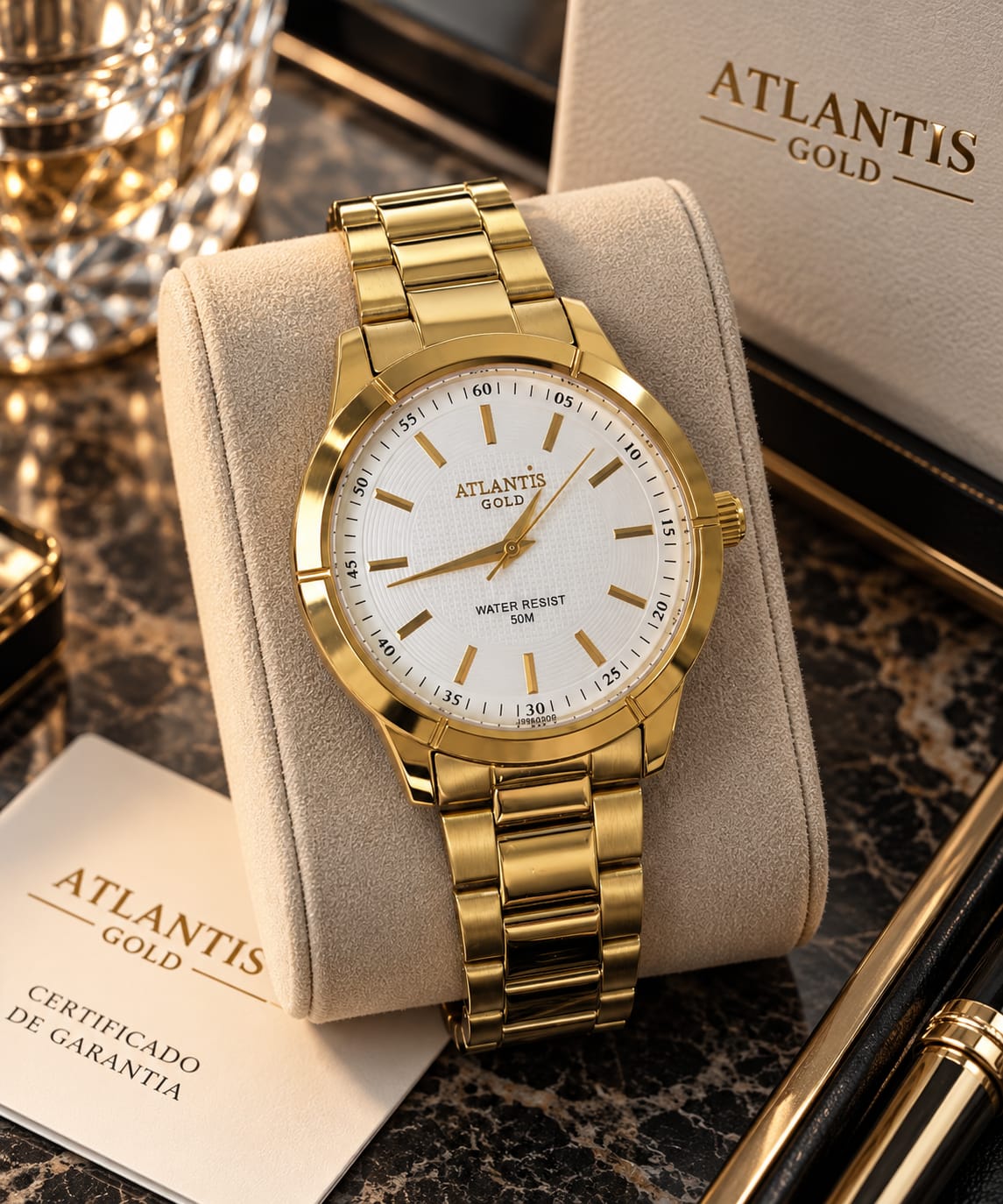 Relógio Atlantis Dourado Feminino G33941