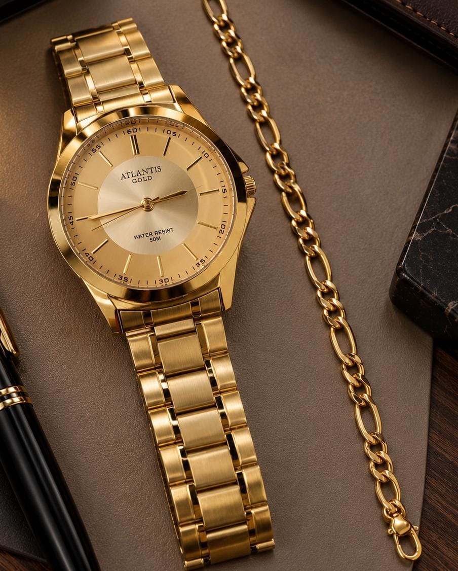 Relógio Atlantis Dourado Feminino w3071ku1