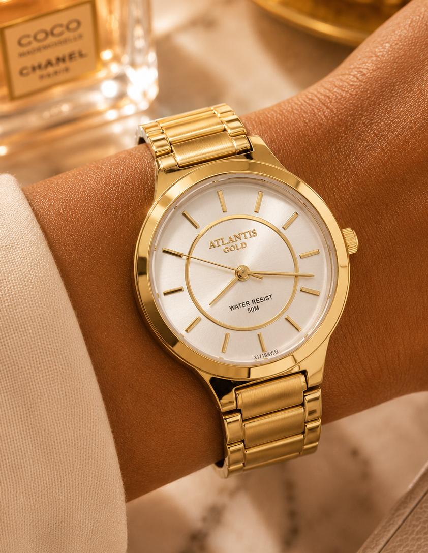 Relógio Atlantis Dourado  Feminino w3171D