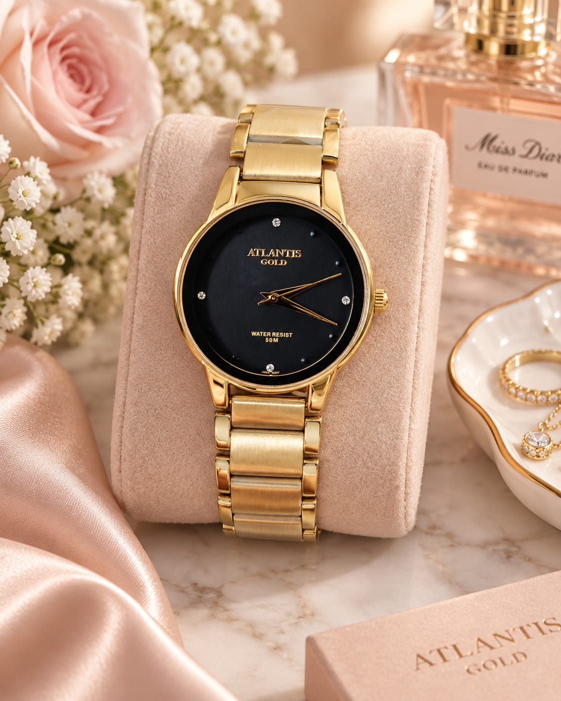 Relógio Atlantis Dourado G3074