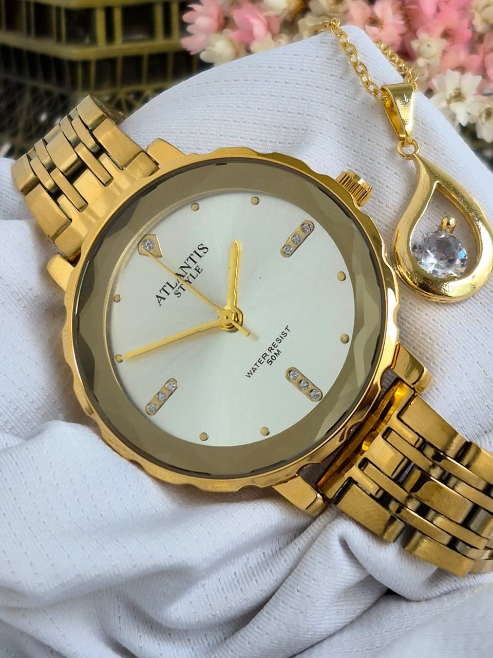 Relógio Atlantis Dourado G7010