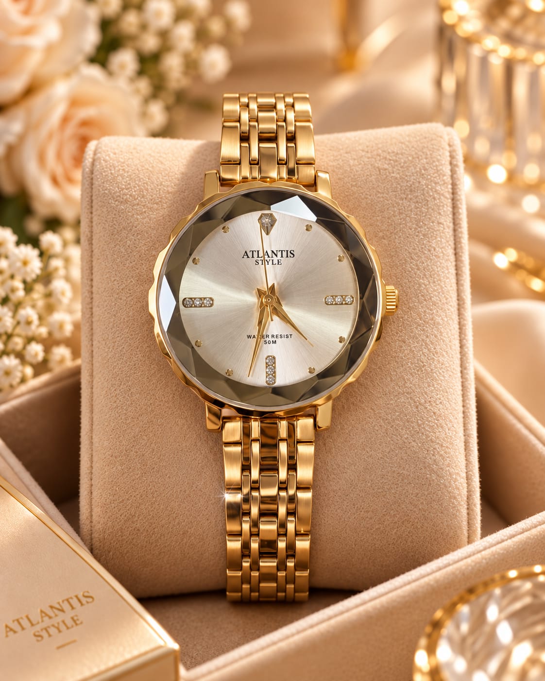 Relógio Atlantis Dourado G7010