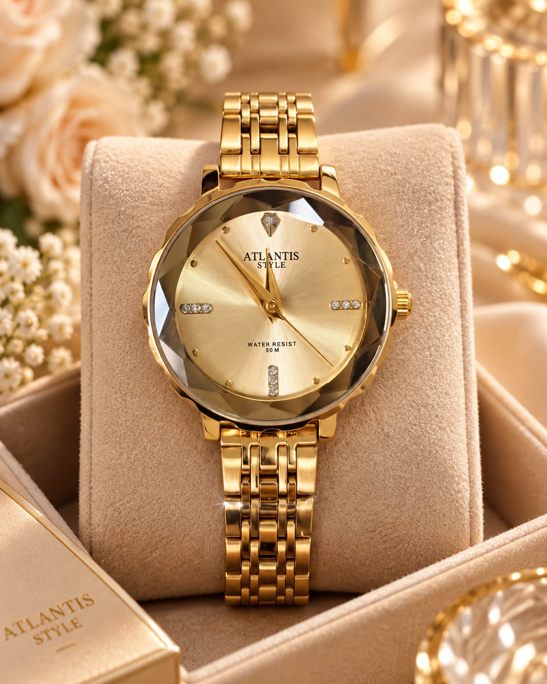 Relógio Atlantis Dourado G7010D