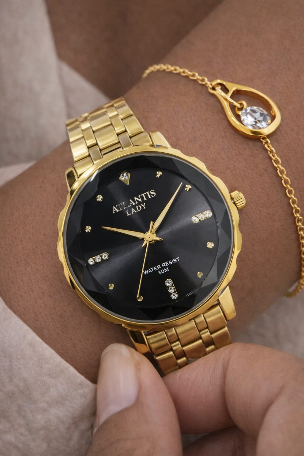 Relógio Atlantis Dourado G7010P