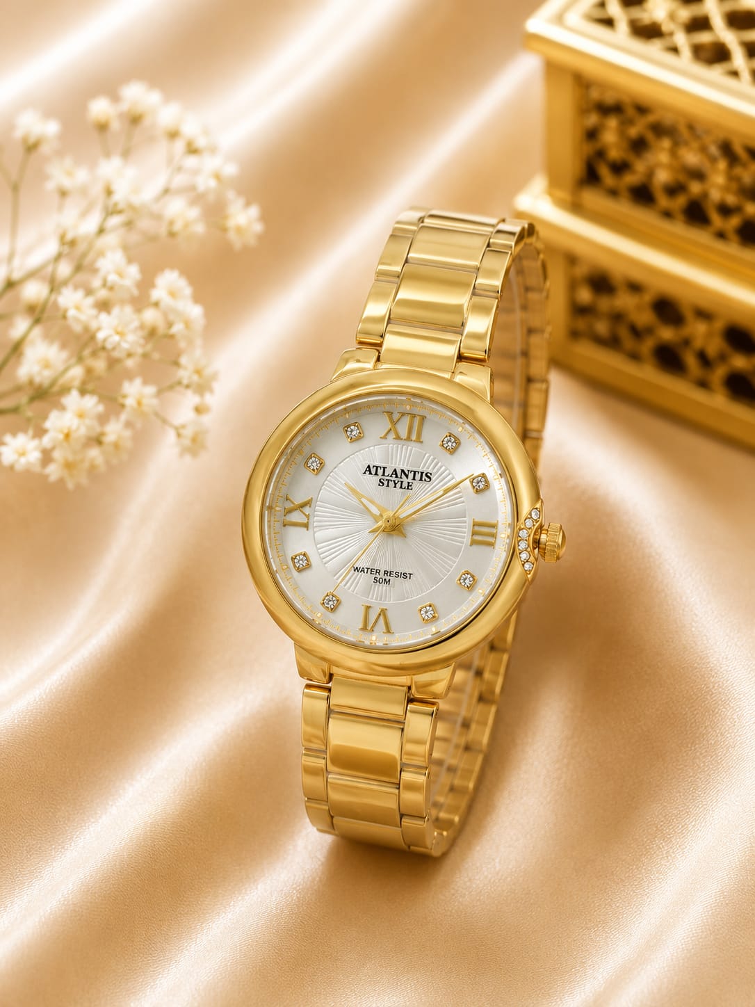 Relógio Atlantis Dourado G7014 Prata