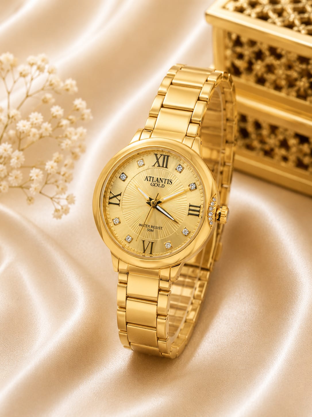 Relógio Atlantis Dourado G7014D
