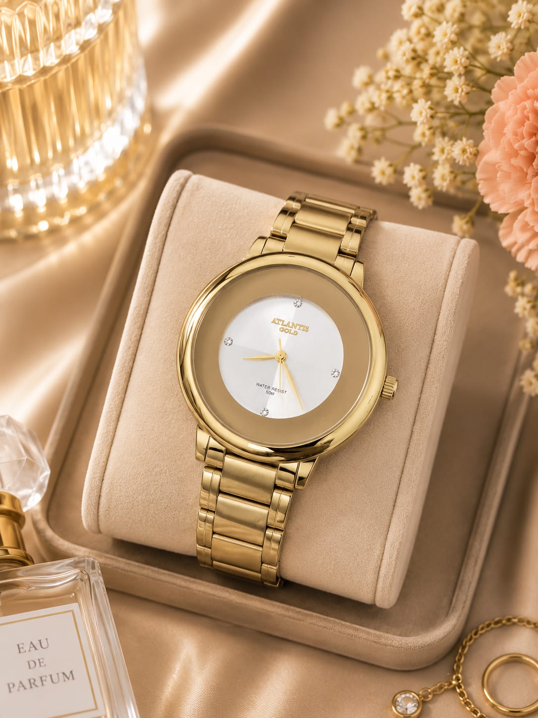 Relógio Atlantis Feminino Dourado G3504DP