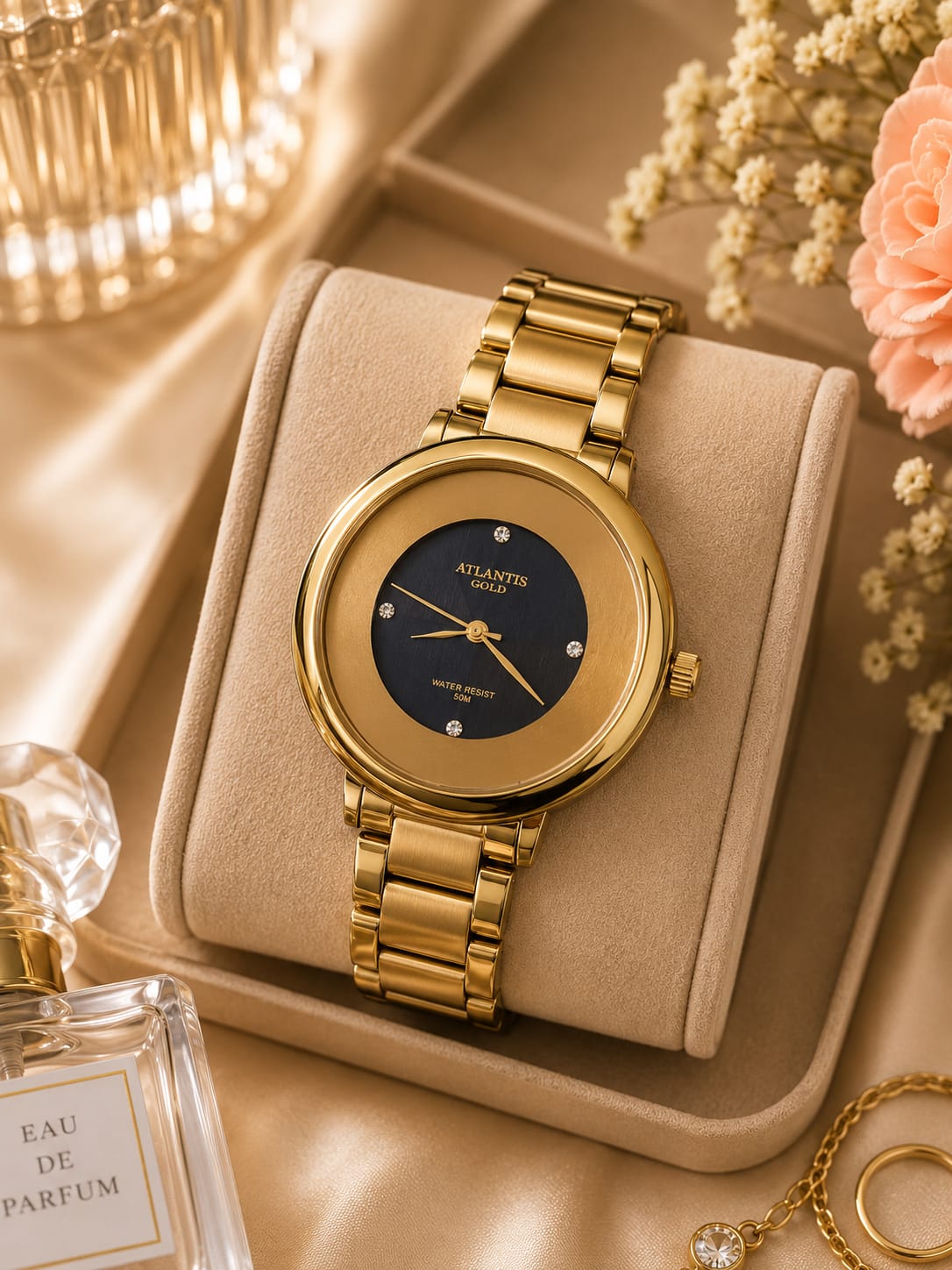 Relógio Atlantis Feminino Dourado G3504DPP