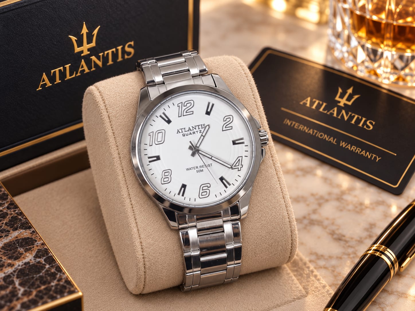 Relógio Atlantis Masculino  A8063 Prata