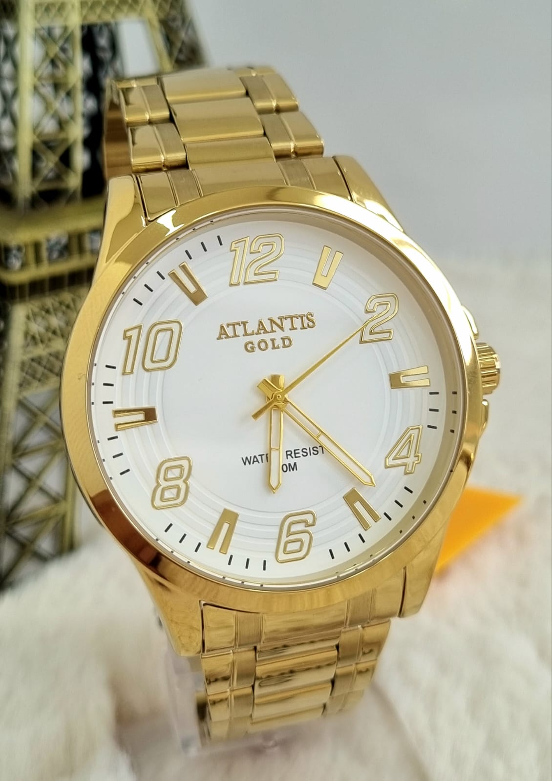 Relógio Atlantis Masculino Dourado A8063