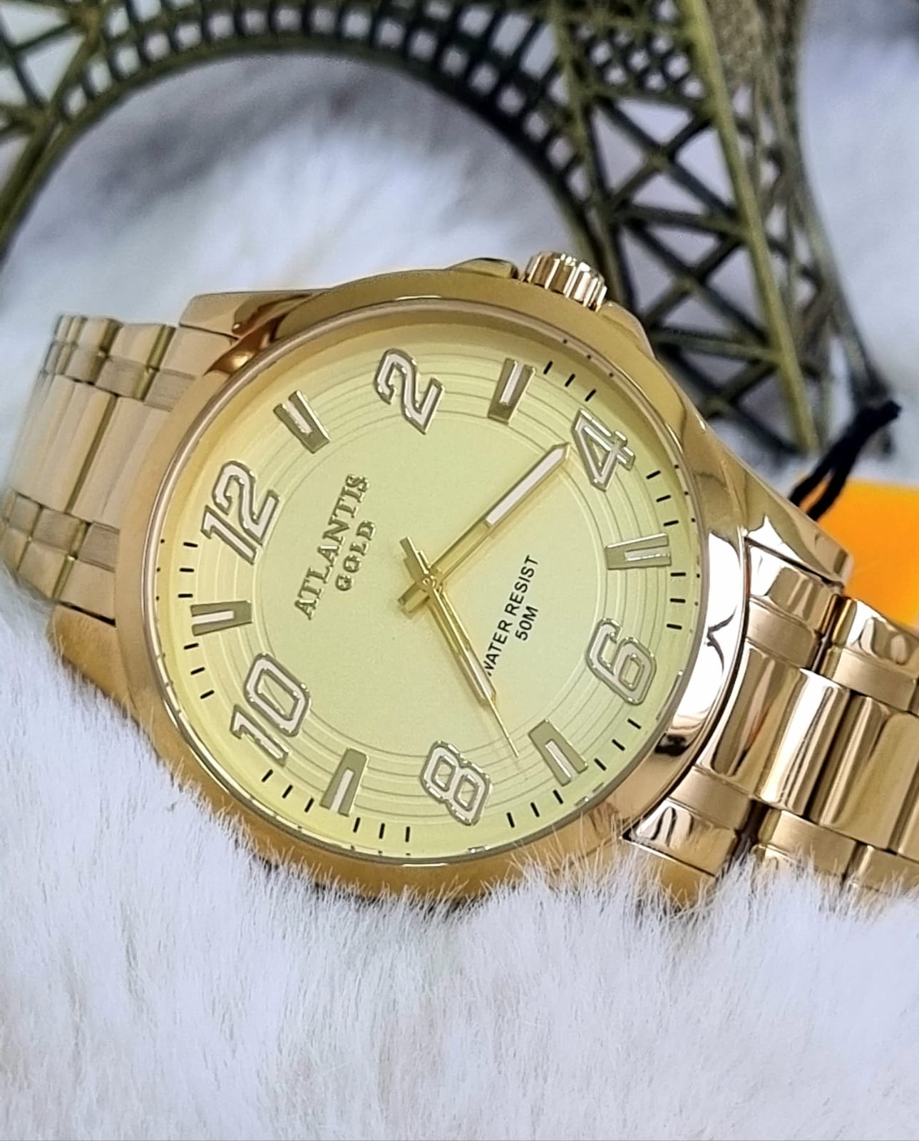 Relógio Atlantis Masculino Dourado A8063 Dourado