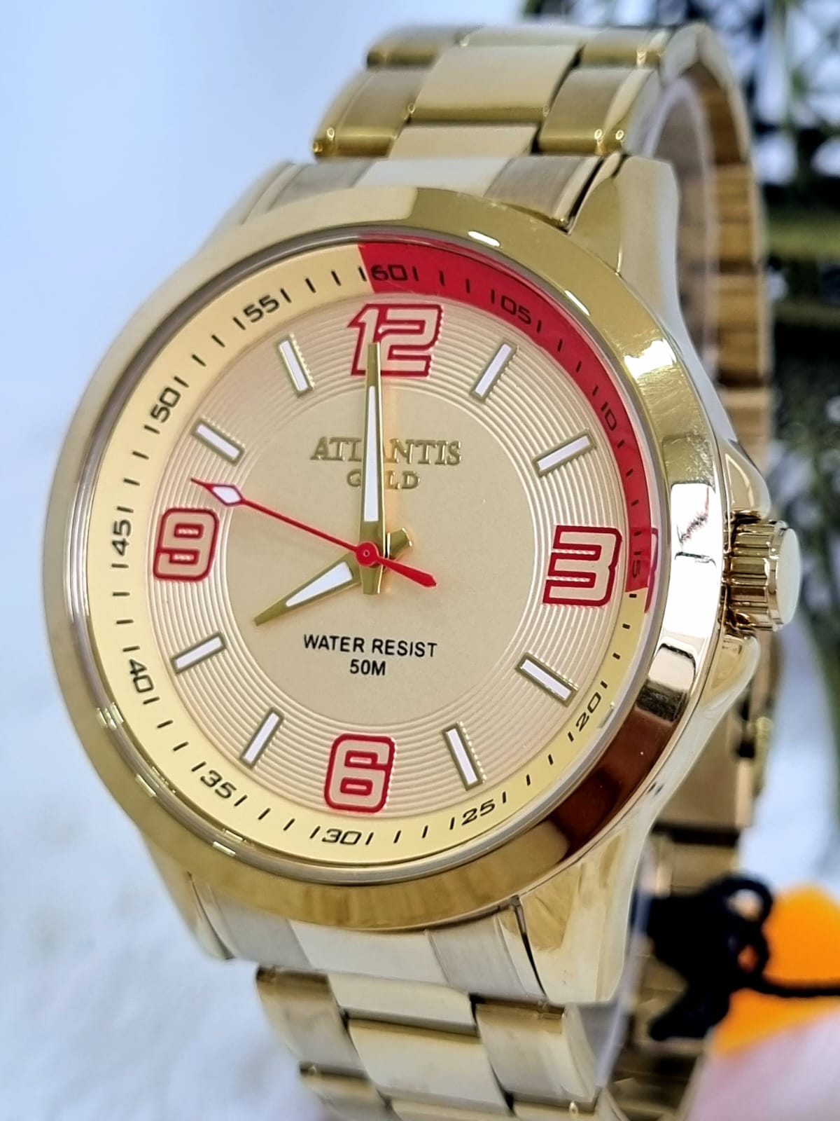 Relógio Atlantis Masculino Dourado G3486 Dourado