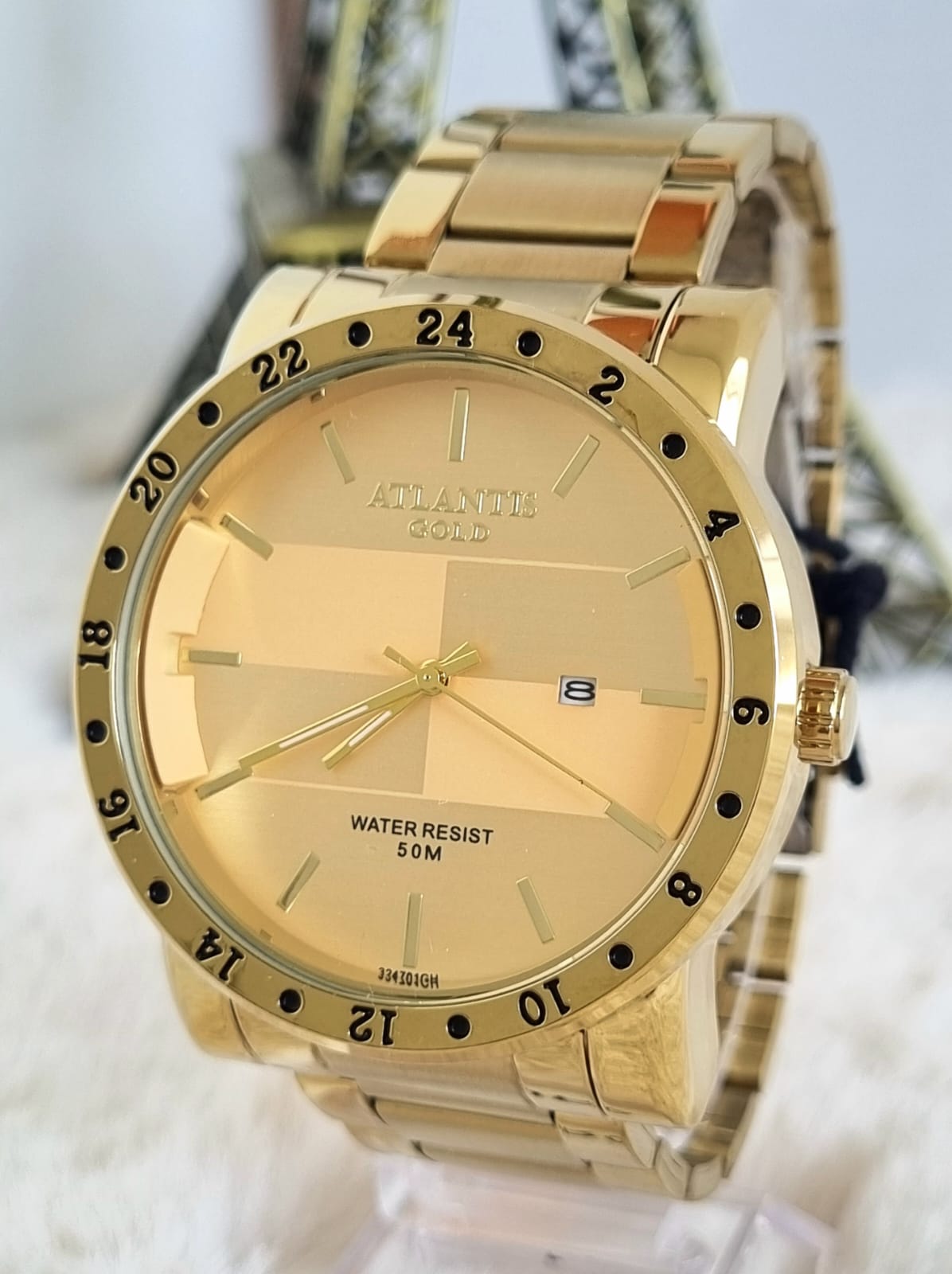 Relógio Atlantis Masculino G3242 Dourado