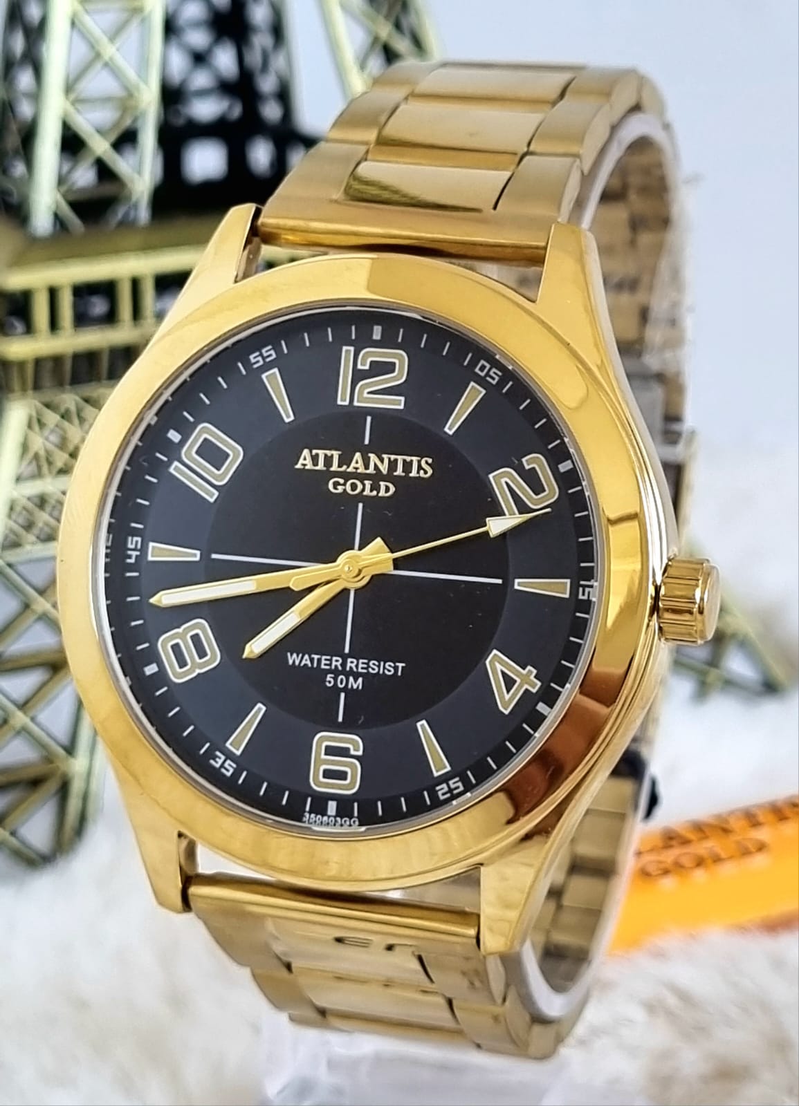 Relógio Atlantis Masculino G3506P Dourado 