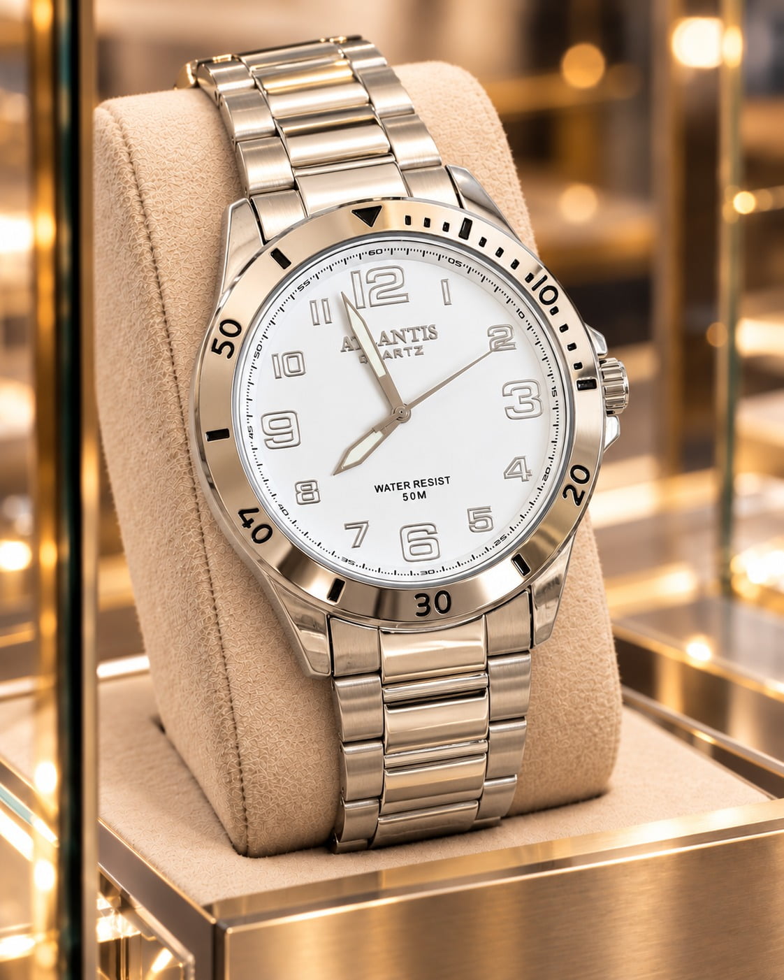 Relógio Atlantis Masculino Prata A8050PA