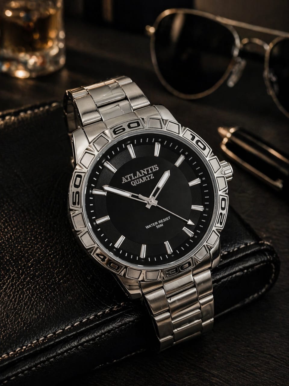 Relógio Atlantis Masculino Prata A8094