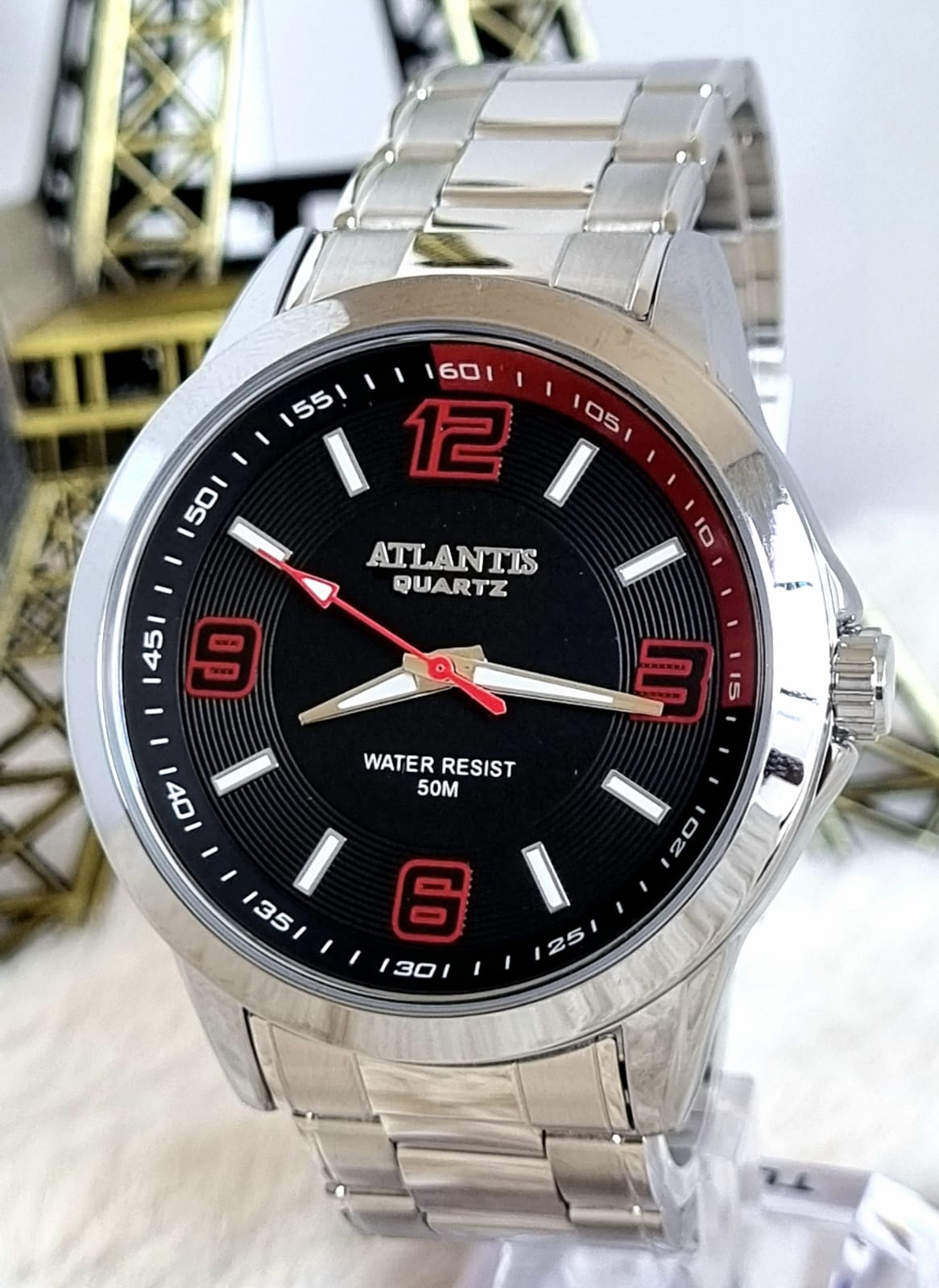 Relógio Atlantis Masculino Prata G3486PP