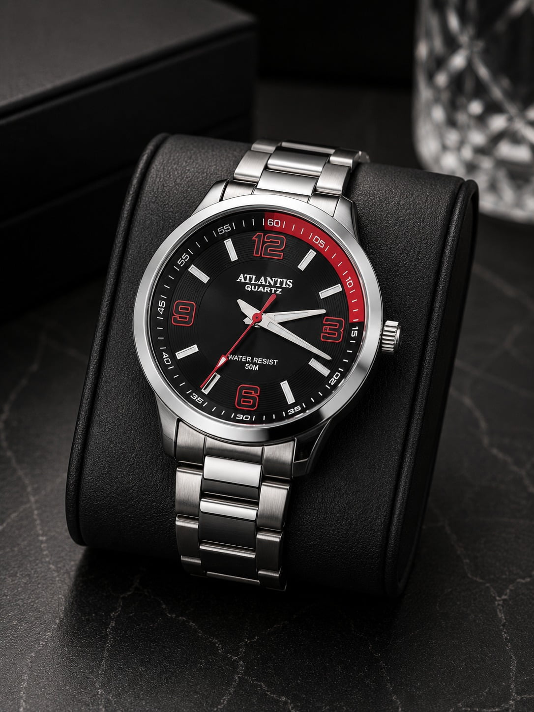 Relógio Atlantis Masculino Prata G3486PP