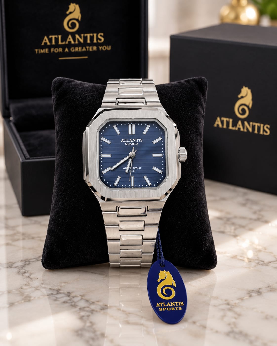 Relógio Atlantis Masculino Prata g8092