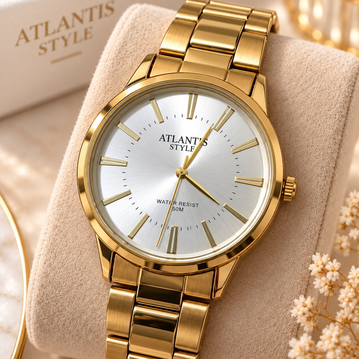 Relógio Banhado a Ouro Atlantis G3155DDPL