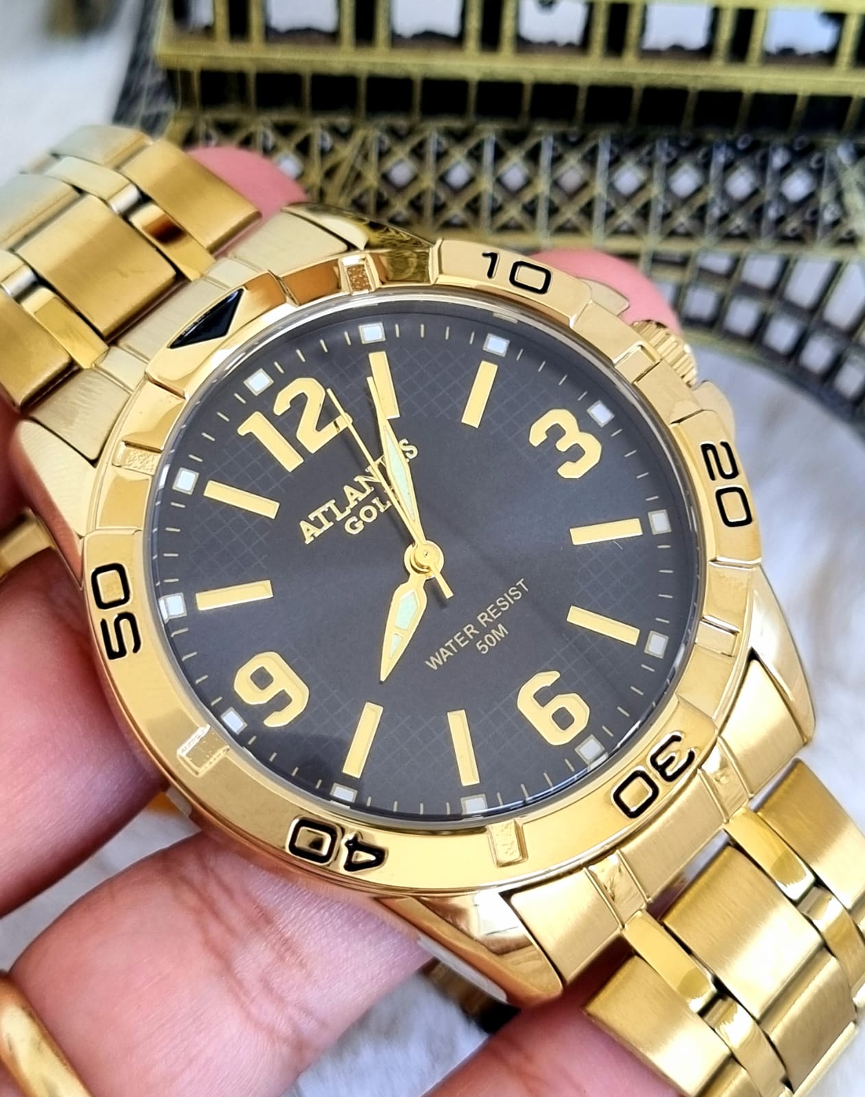 Relógio Banhado a Ouro Atlantis G3205N