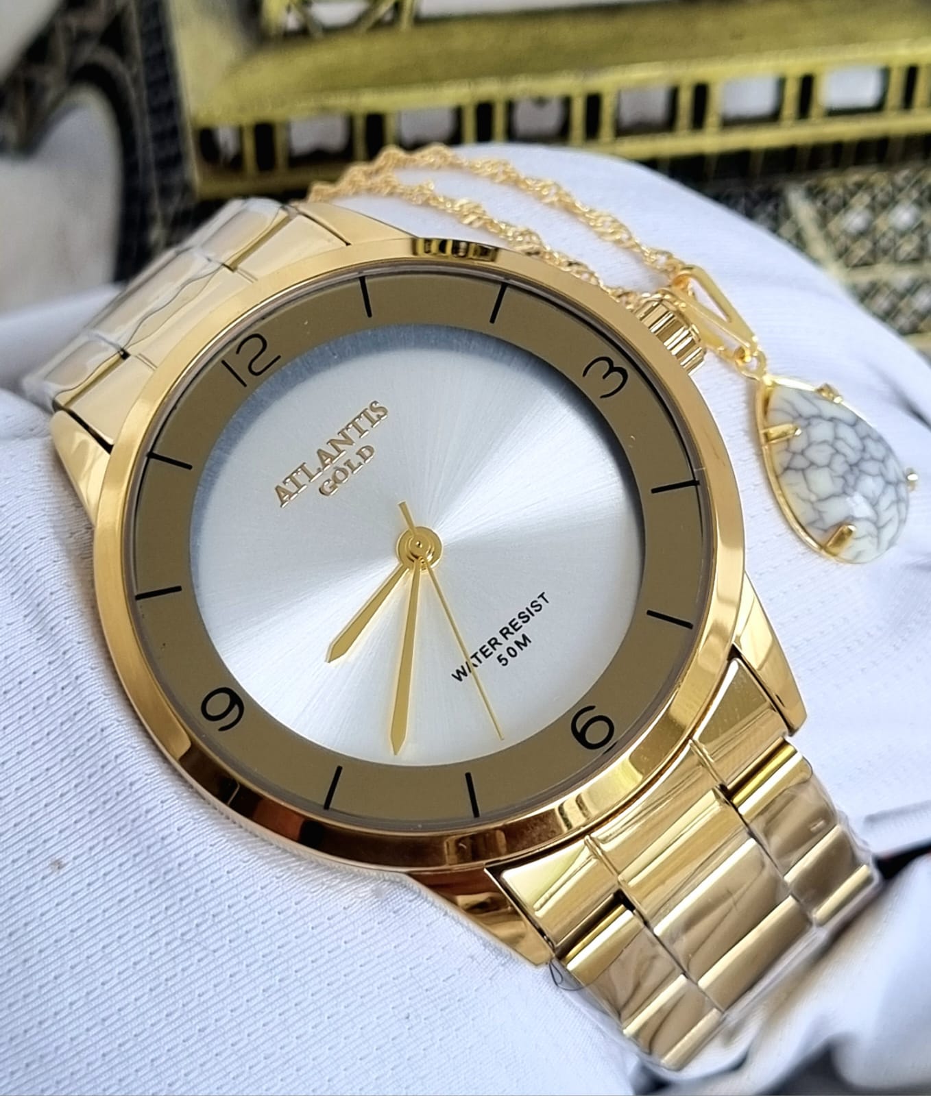 Relógio Banhado a Ouro Atlantis G3508K2