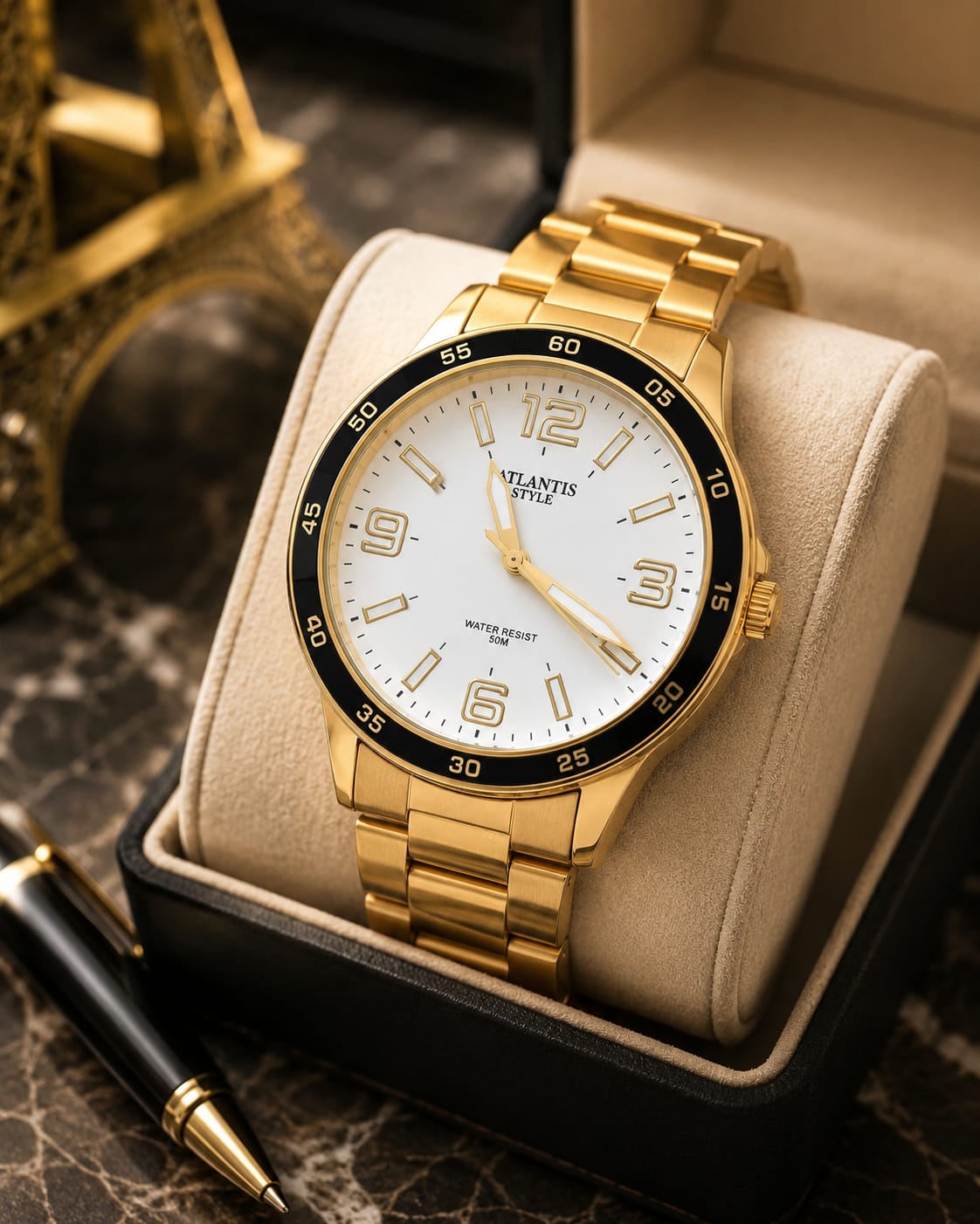 Relógio Banhado a Ouro Atlantis G90023