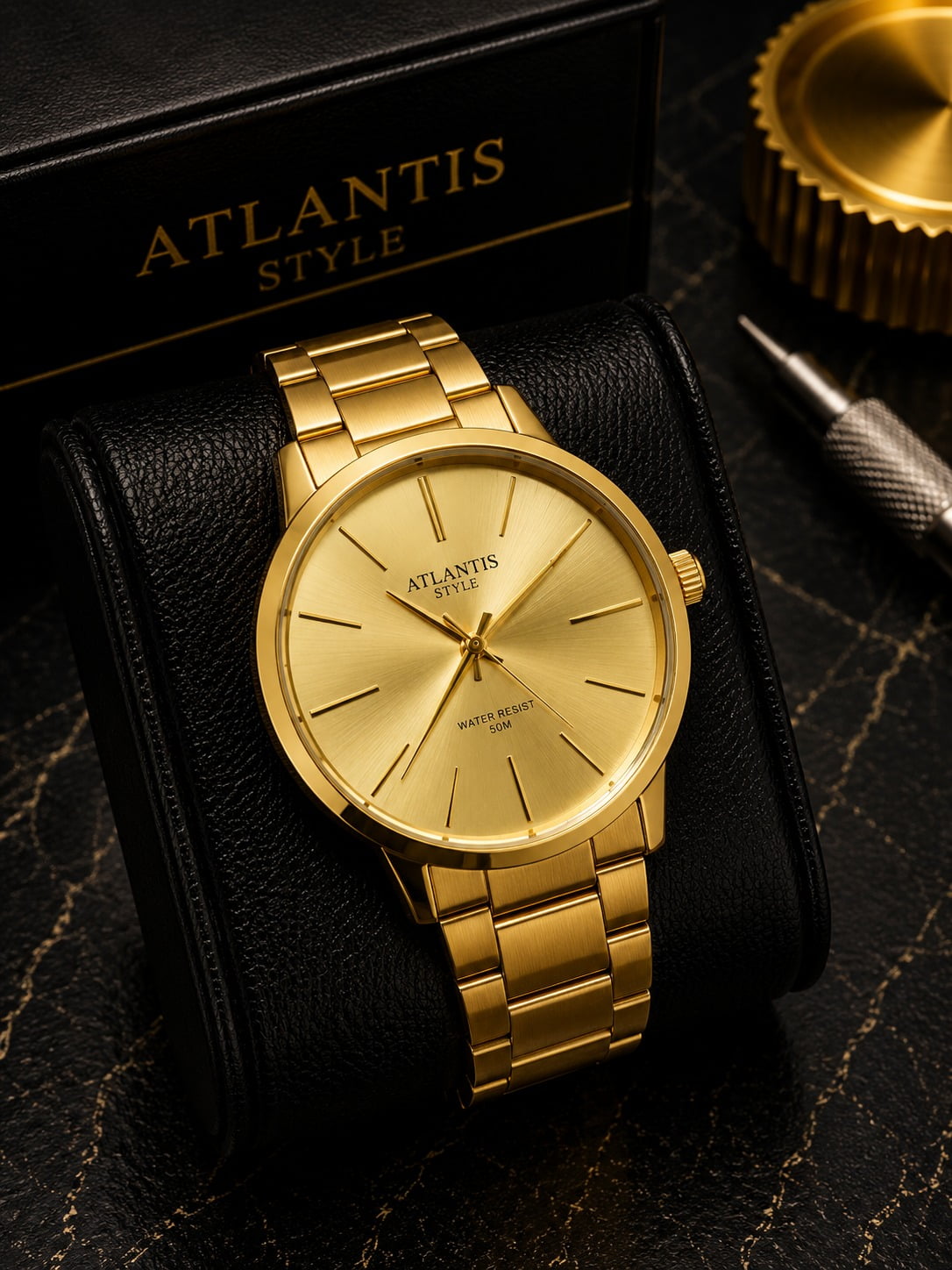 Relógio Banhado a Ouro Atlantis G90061