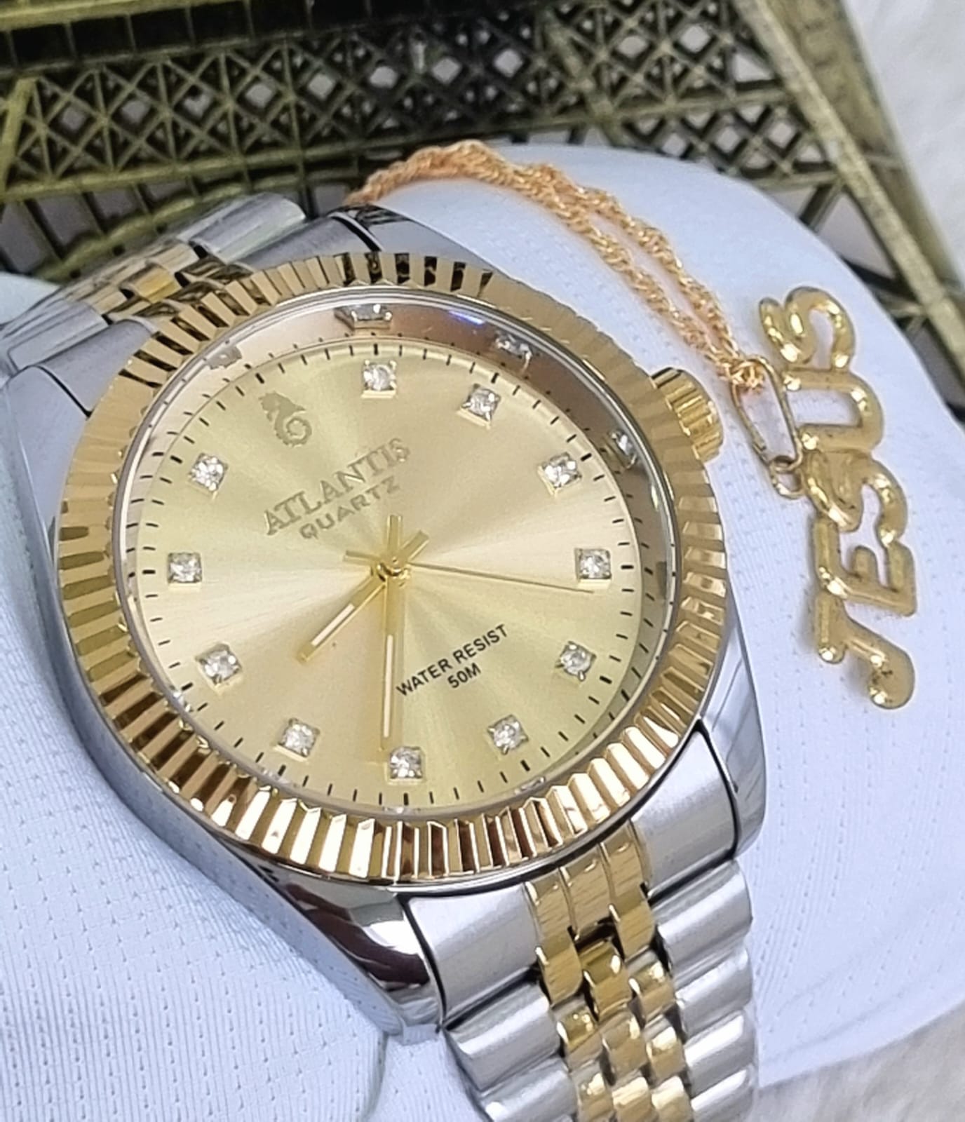 Relógio Banhado a Ouro Atlantis Gold A8022K3