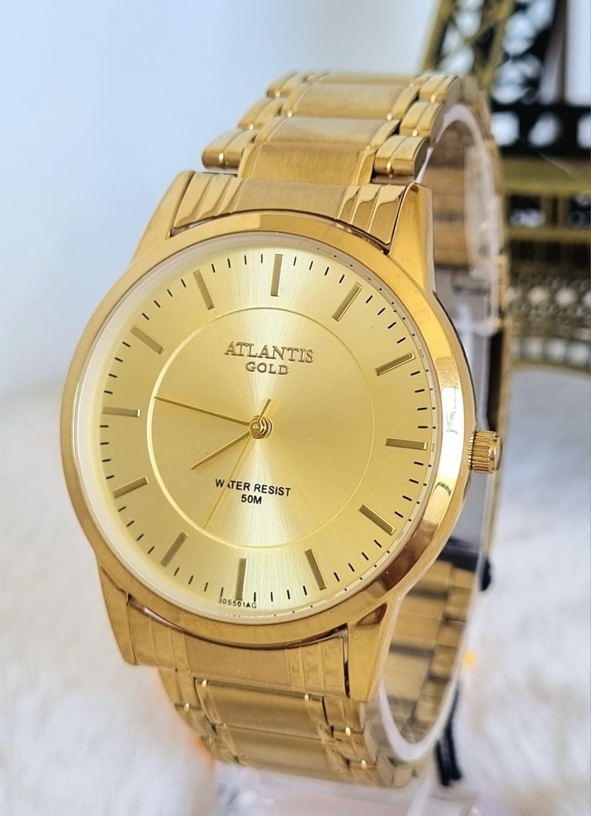 Relógio Banhado a Ouro Atlantis Gold A8055D