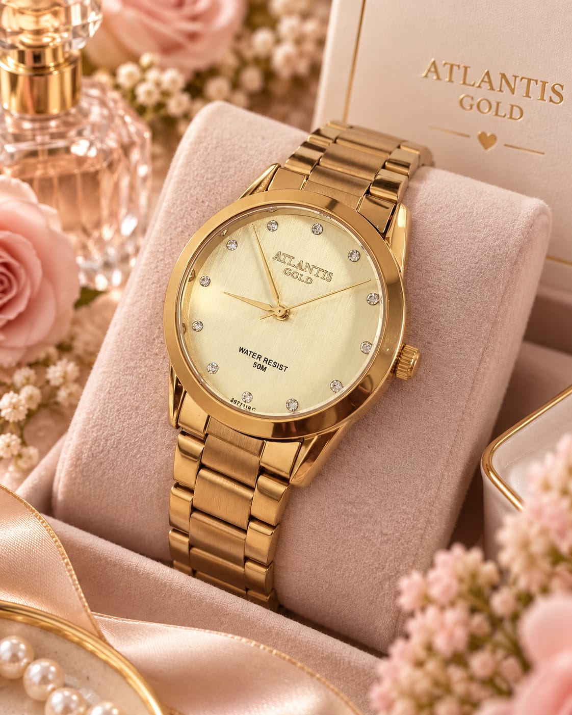 Relógio Banhado a Ouro Atlantis Gold B3477
