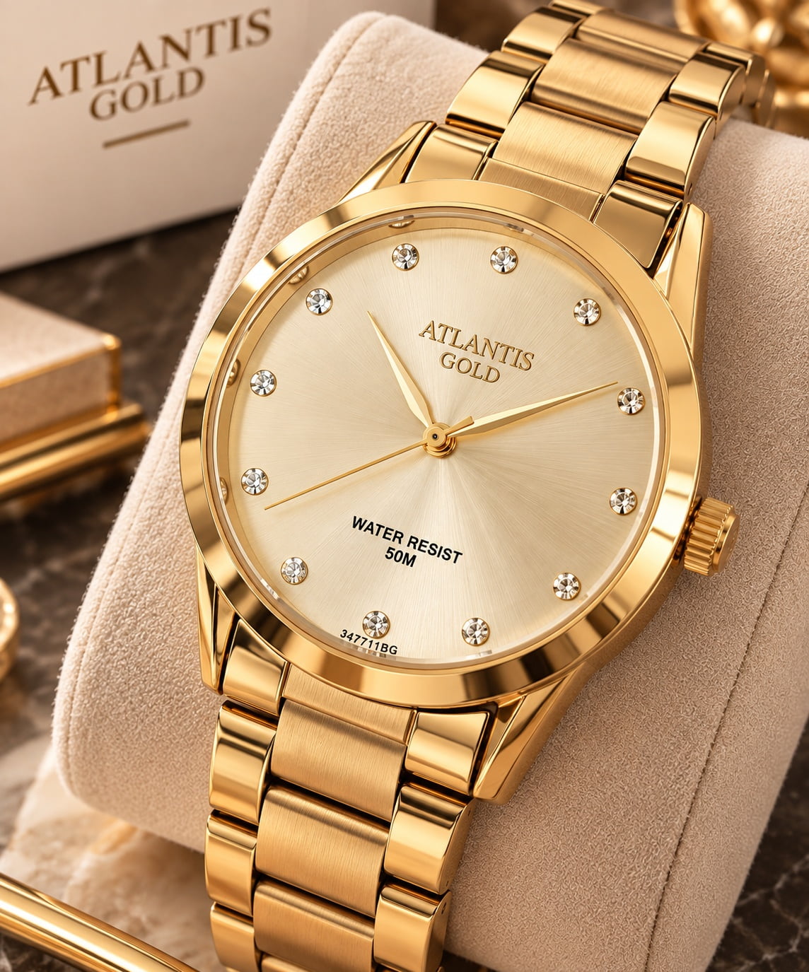 Relógio Banhado a Ouro Atlantis Gold B3477
