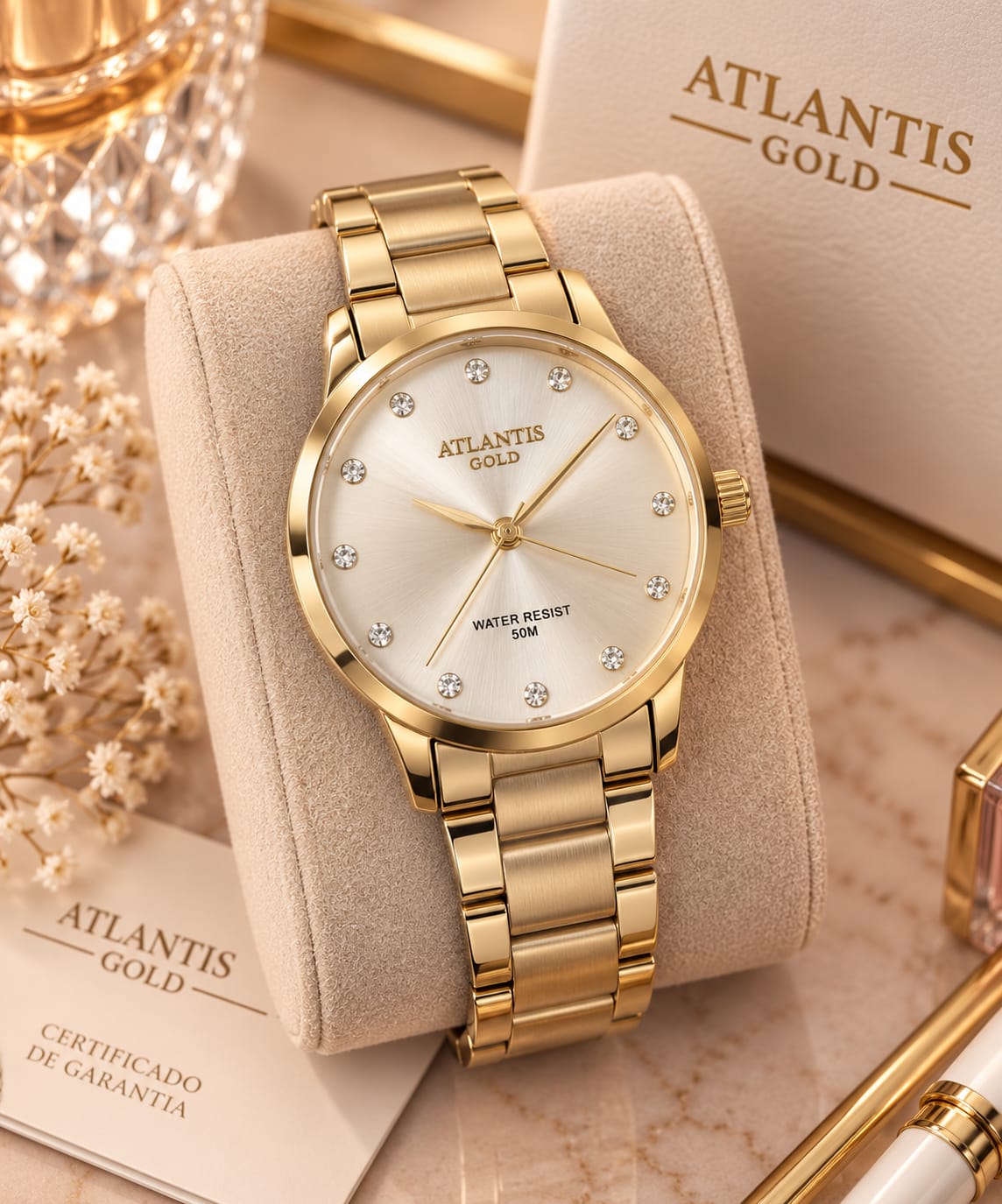 Relógio Banhado a Ouro Atlantis Gold B3477B