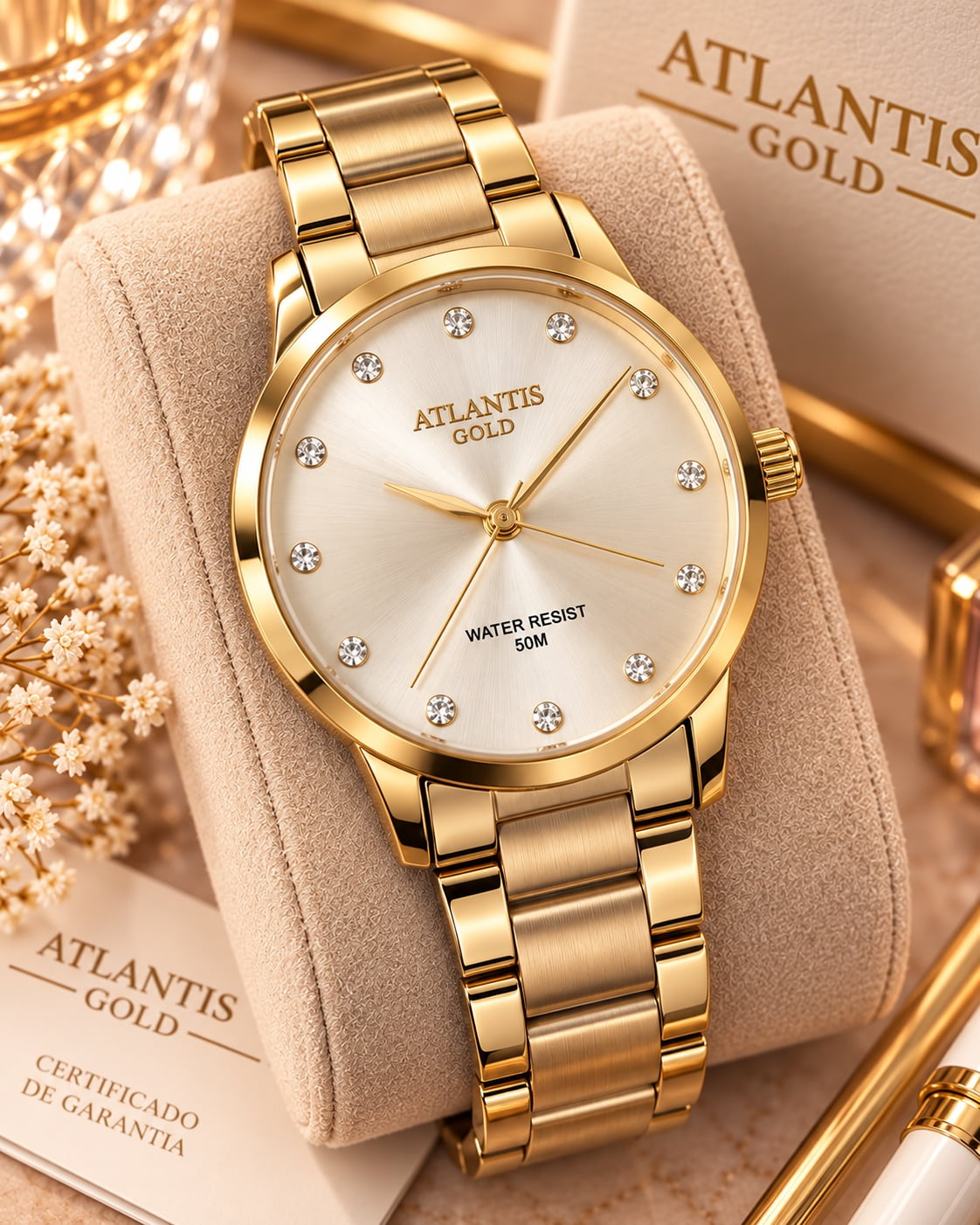 Relógio Banhado a Ouro Atlantis Gold B3477B