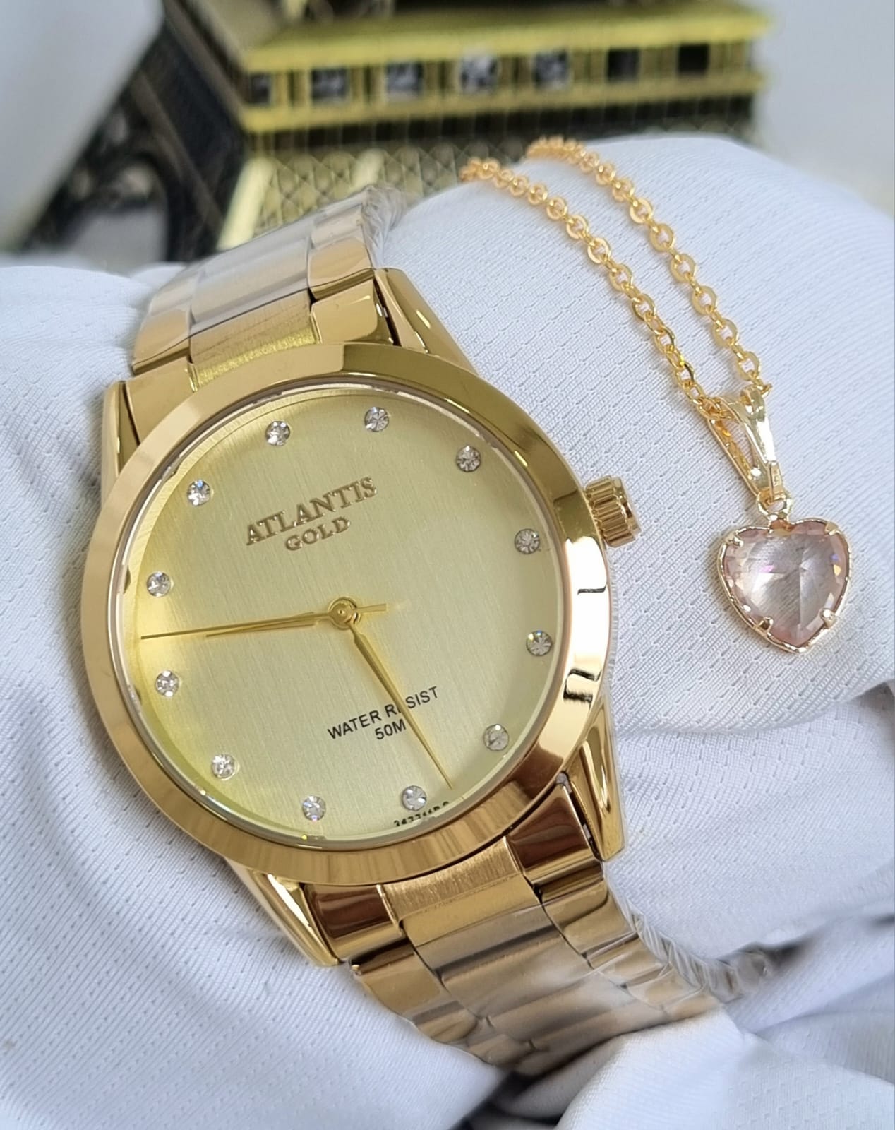 Relógio Banhado a Ouro Atlantis Gold B3477PK2