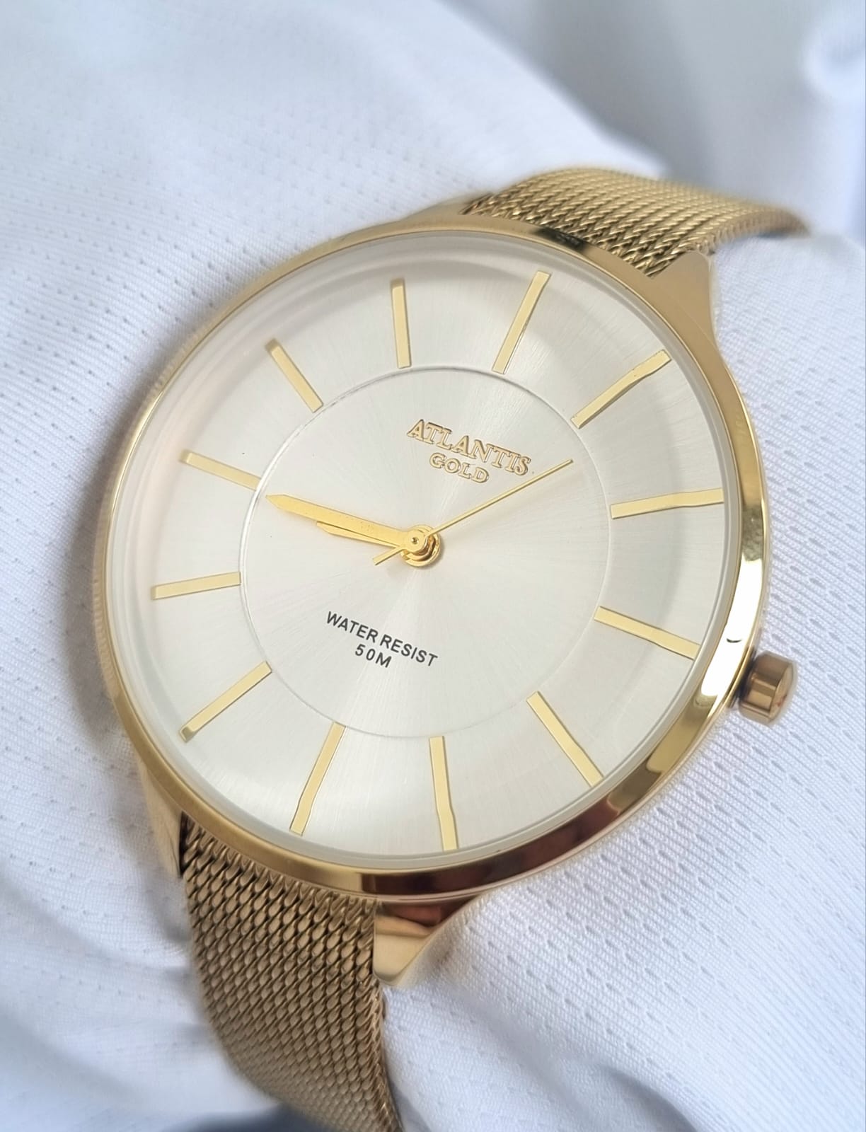 Relógio Banhado a Ouro Atlantis Gold B8004B