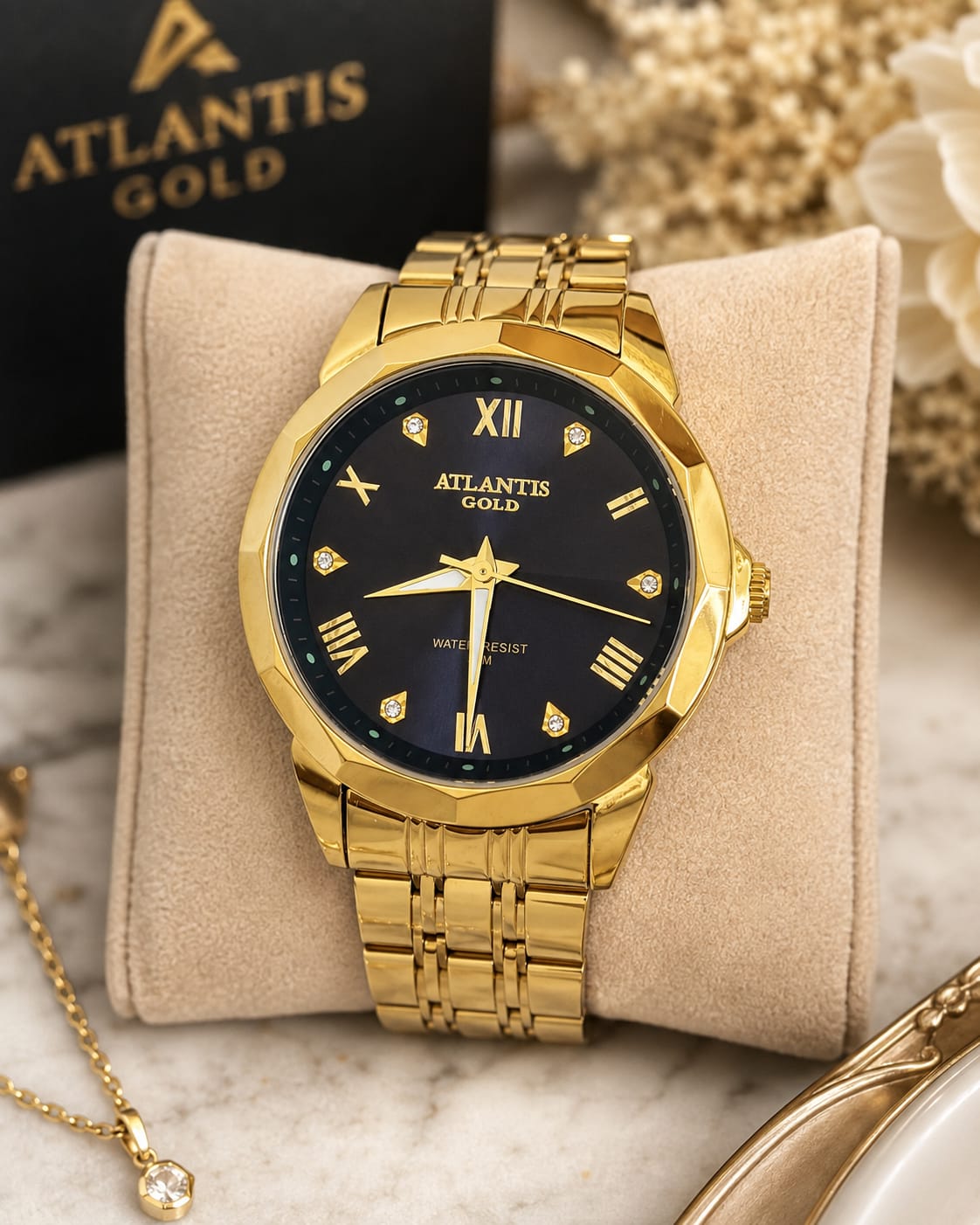 Relógio Banhado a Ouro Atlantis Gold B8029