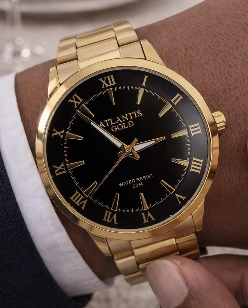 Relógio Banhado a Ouro Atlantis Gold G2003P