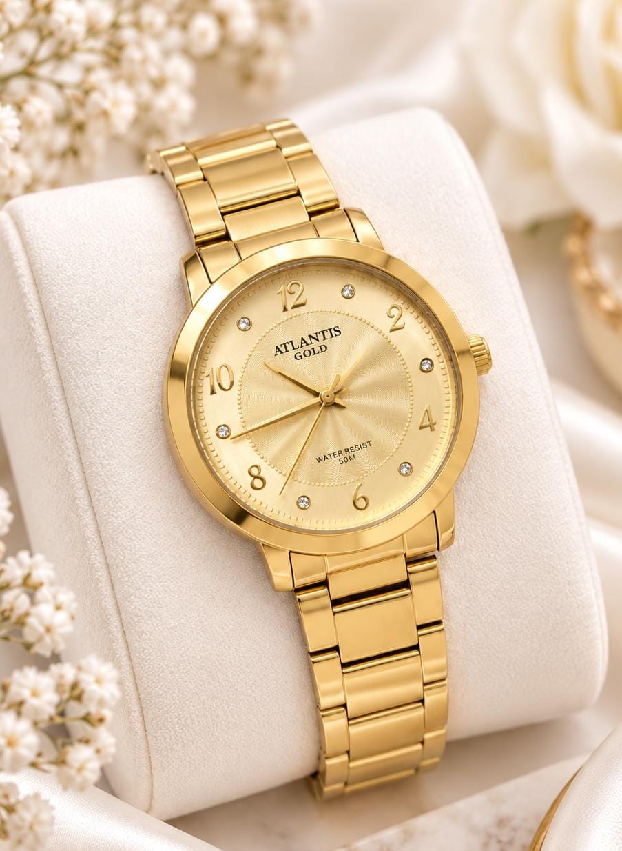 Relógio Banhado a Ouro Atlantis Gold G2005