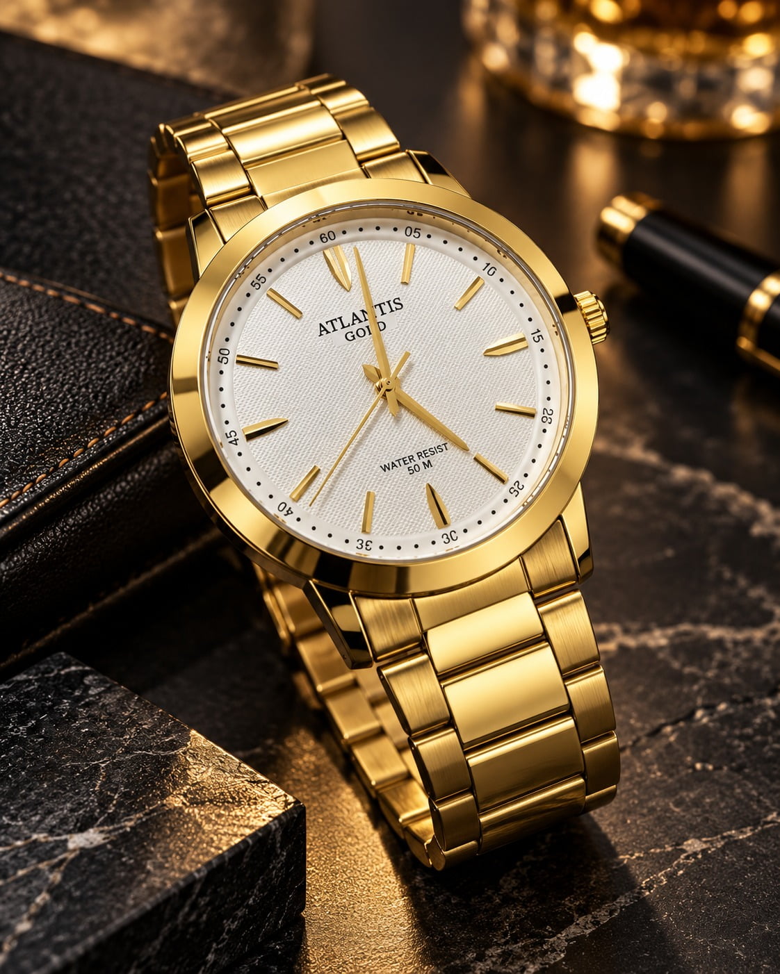 Relógio Banhado a Ouro Atlantis Gold G2005K1