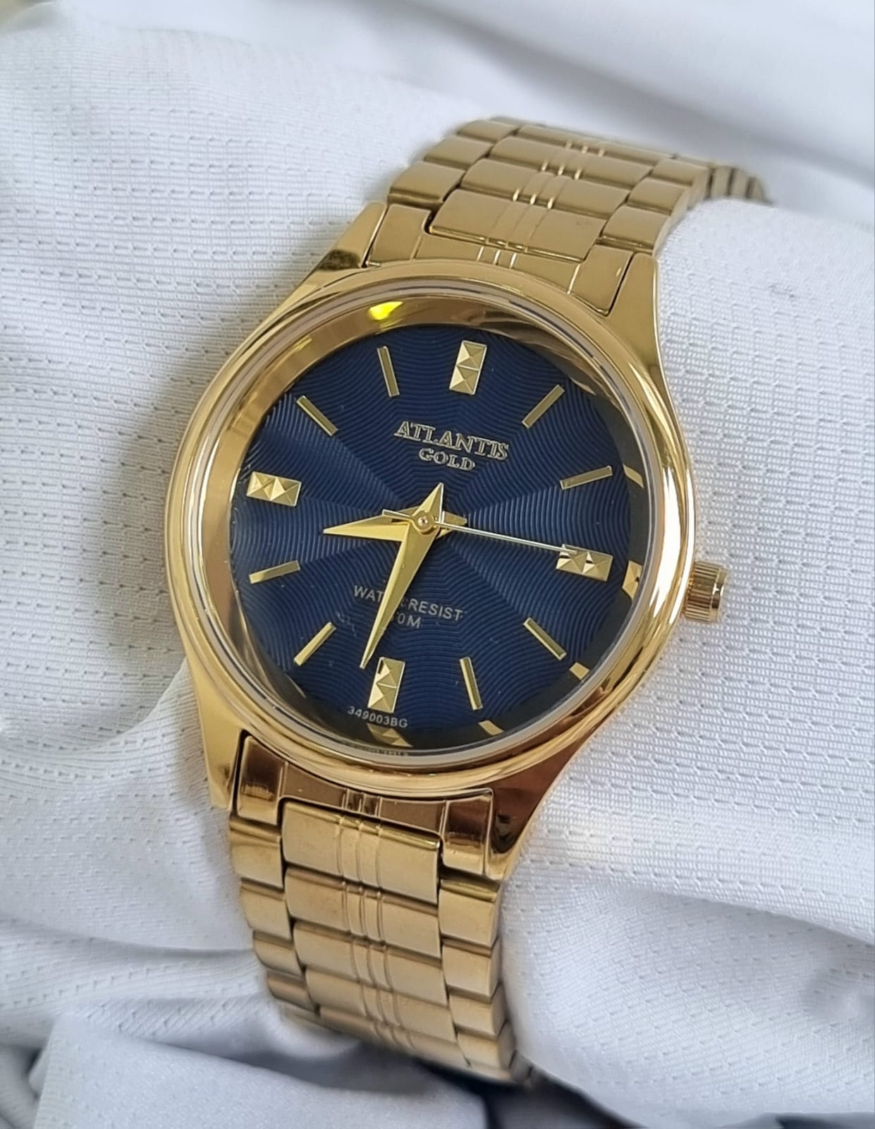 Relógio Banhado a Ouro Atlantis Gold G34901 Azul